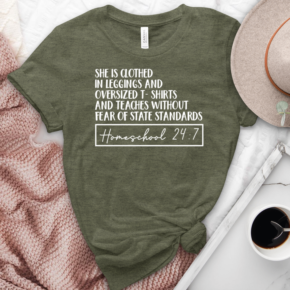 Homeschool 24:7 Heathered  Tee