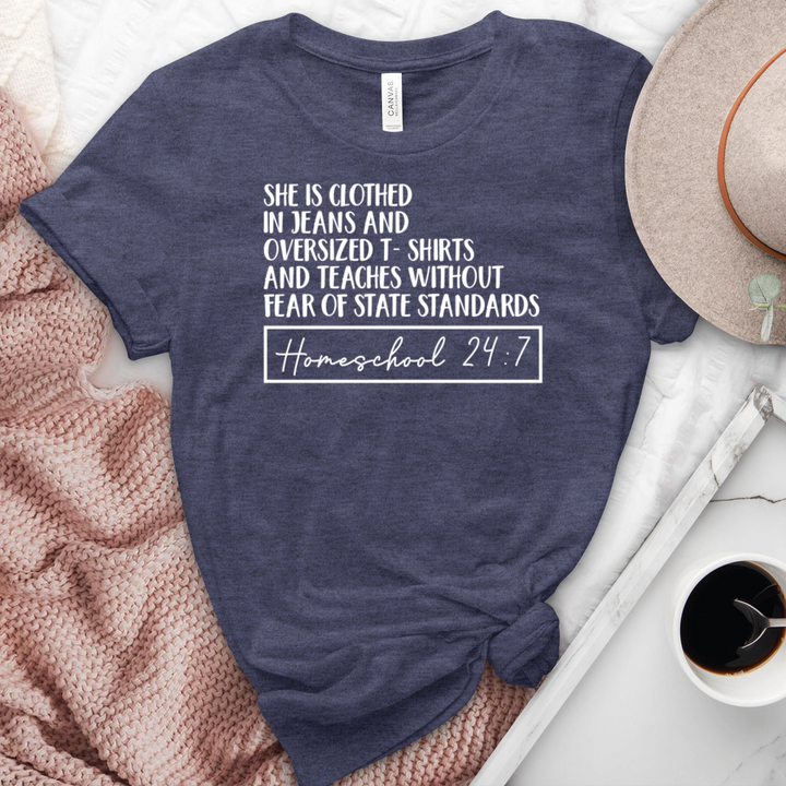 Homeschool 24:7 Heathered Tee