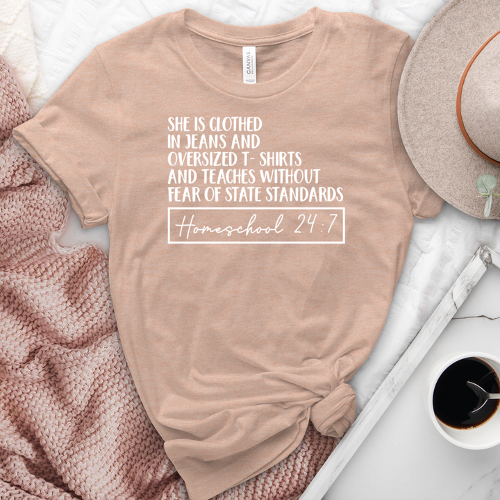 Homeschool 24:7 Heathered Tee