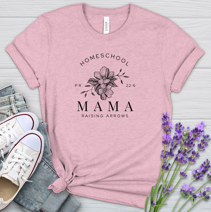 Homeschool Mama Raising Arrows PR 22:6 Heathered Tee