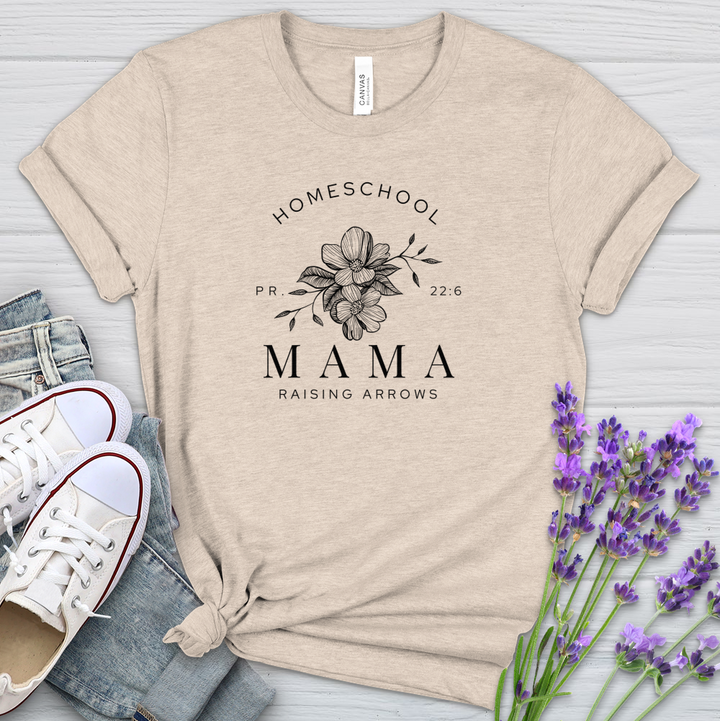 Homeschool Mama Raising Arrows PR 22:6 Heathered Tee