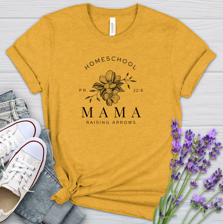 Homeschool Mama Raising Arrows PR 22:6 Heathered Tee