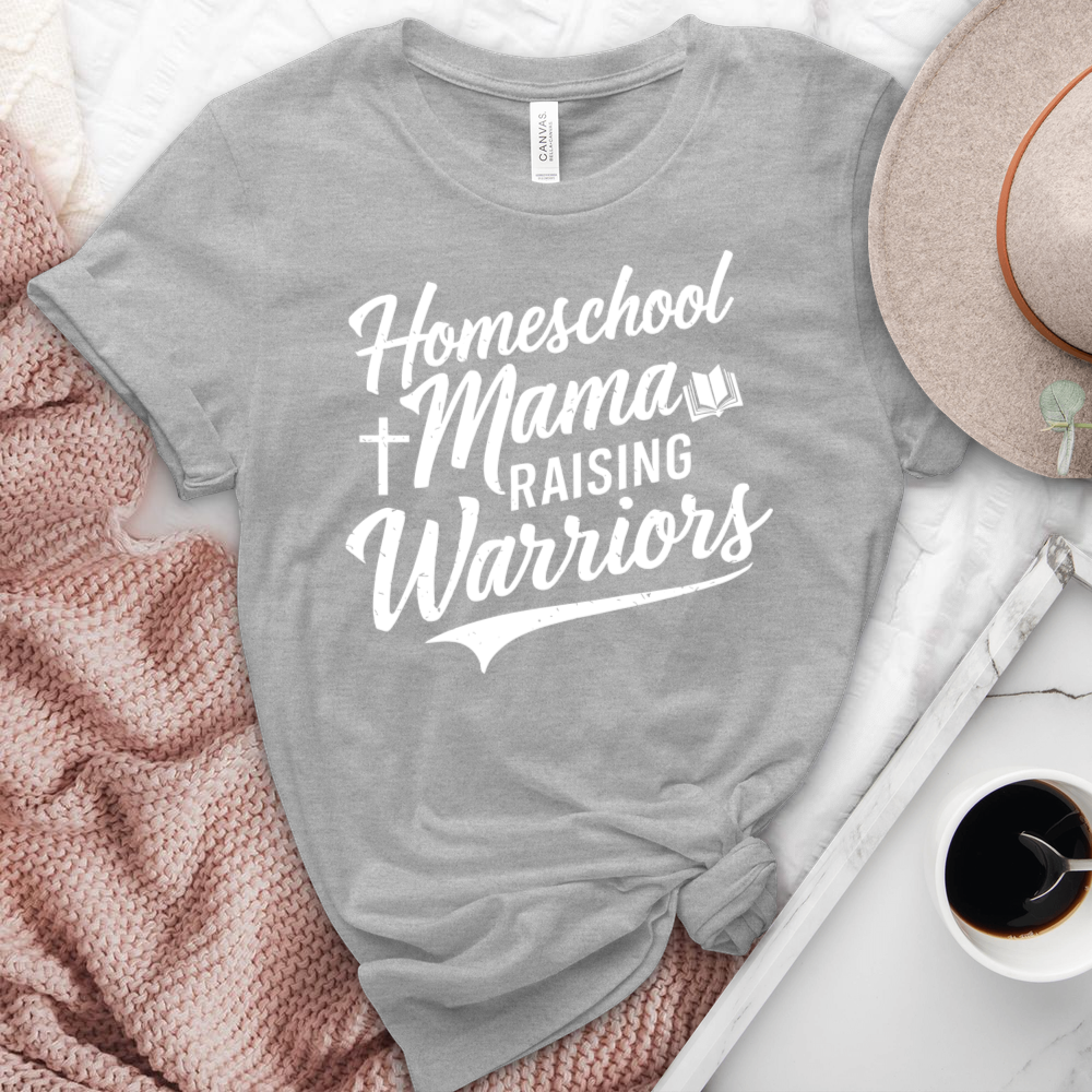Homeschool Mama Raising Warriors Heathered Tee