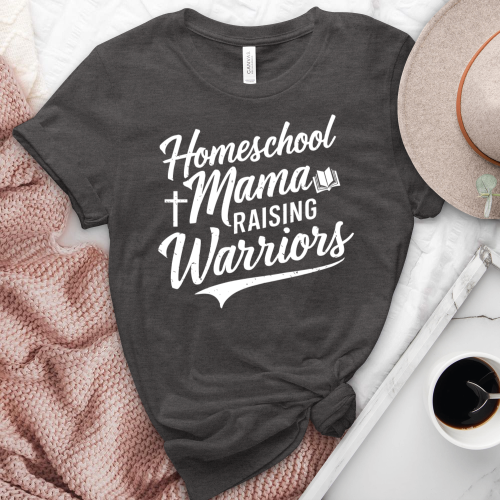 Homeschool Mama Raising Warriors Heathered Tee