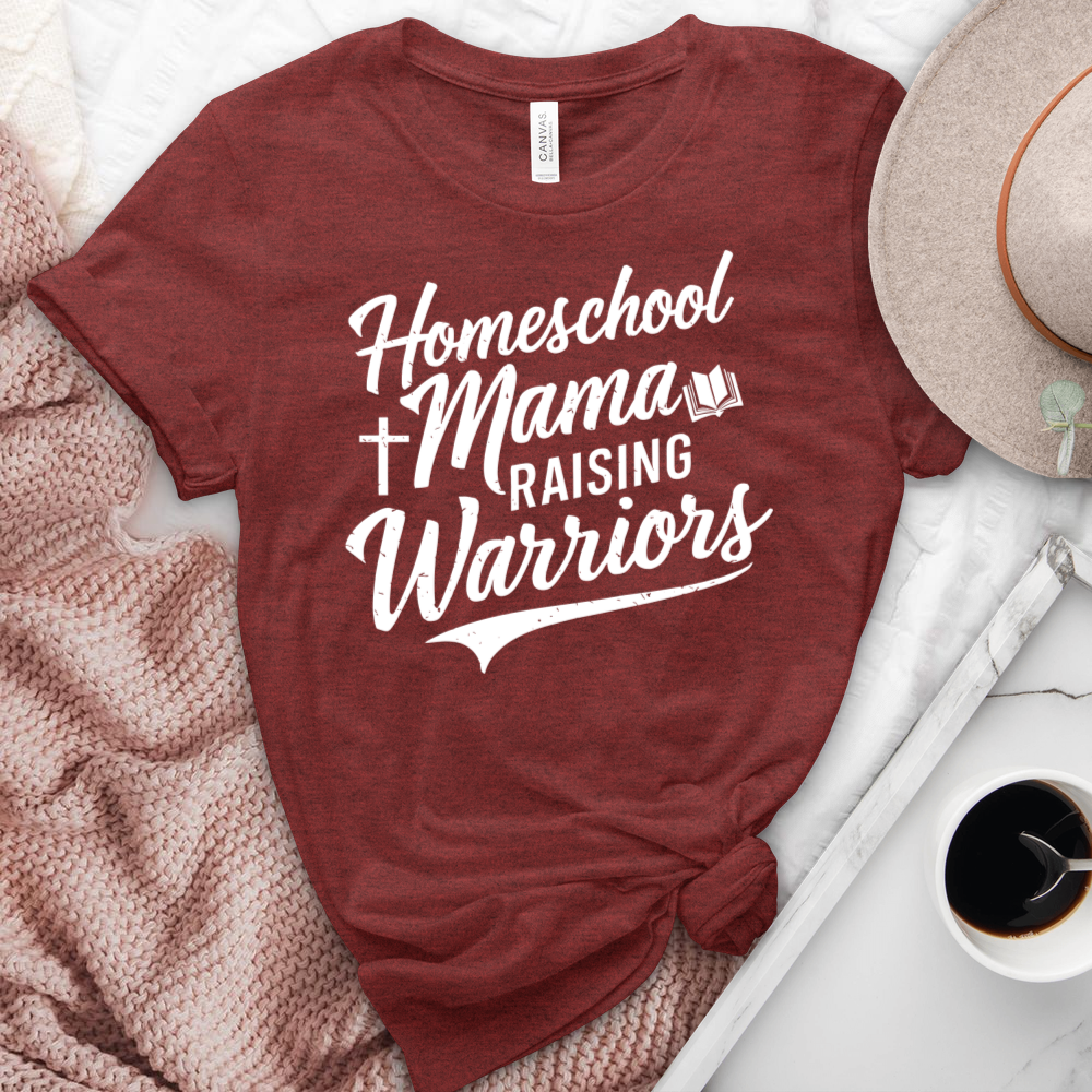 Homeschool Mama Raising Warriors Heathered Tee