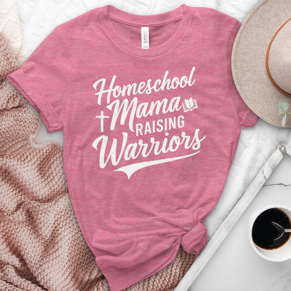 Homeschool Mama Raising Warriors Heathered Tee