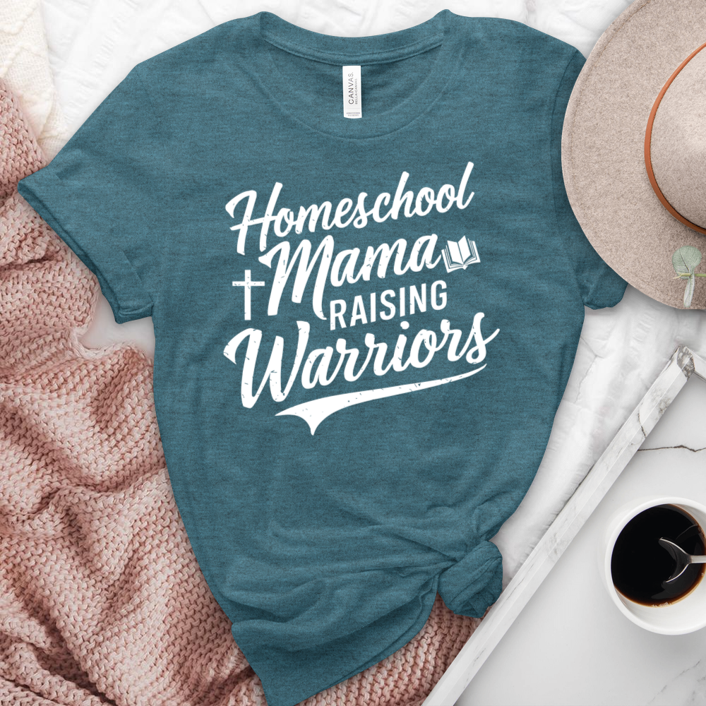 Homeschool Mama Raising Warriors Heathered Tee
