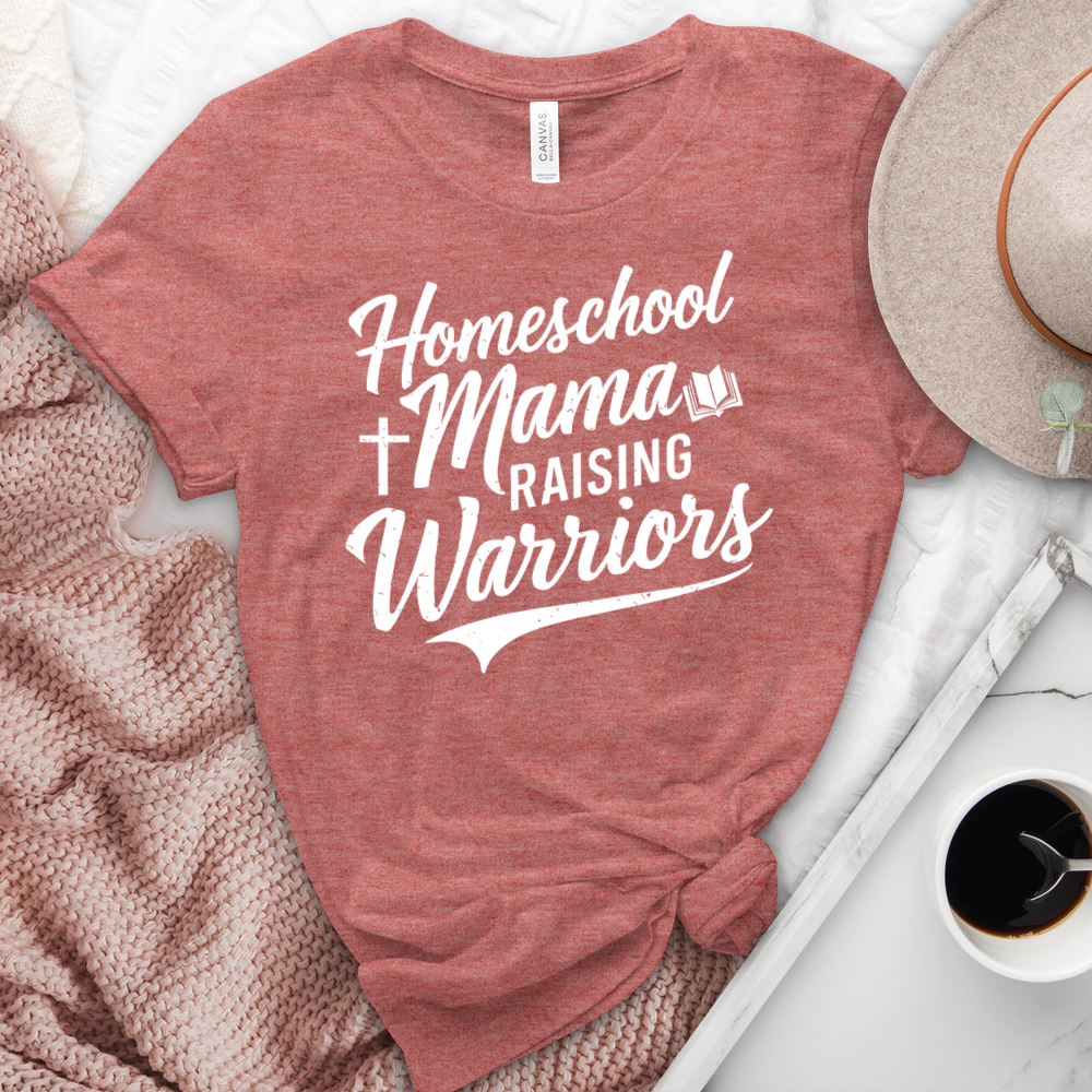 Homeschool Mama Raising Warriors Heathered Tee