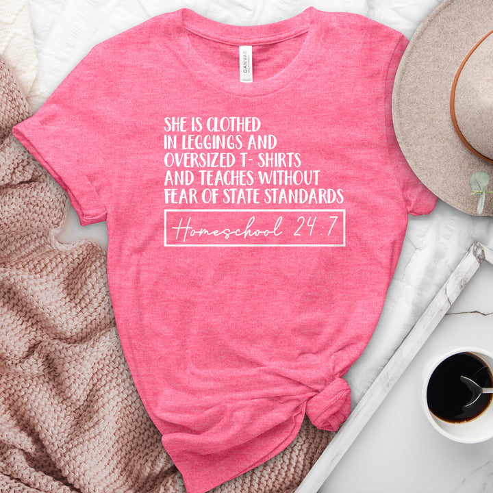 Homeschool 24:7 Heathered  Tee