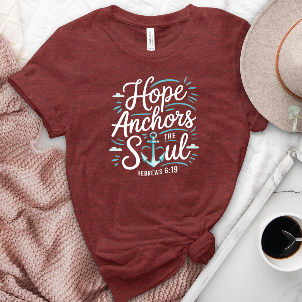 Hope Anchors The Soul Heathered Tee