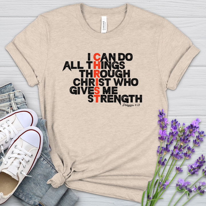 I Can Do All Things Through Christ Heathered Tee