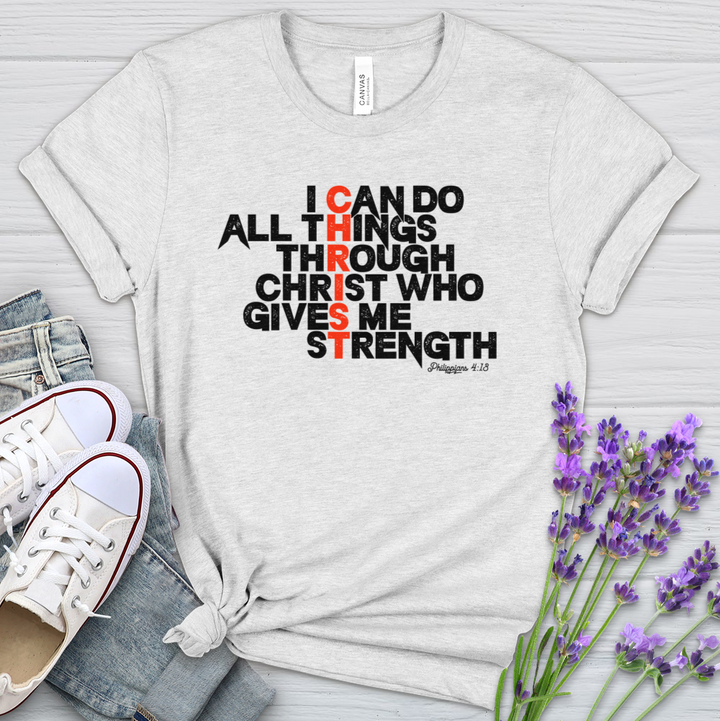 I Can Do All Things Through Christ Heathered Tee