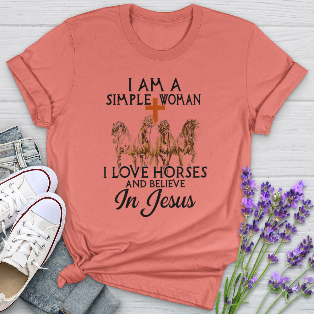 I Love Horses & Believe In Jesus Softstyle Tee