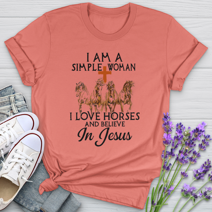 I Love Horses & Believe In Jesus Softstyle Tee