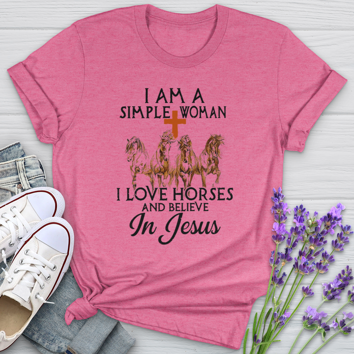 I Love Horses & Believe In Jesus Softstyle Tee
