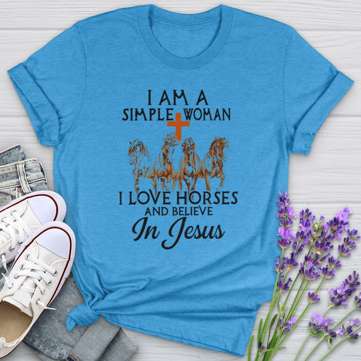I Love Horses & Believe In Jesus Softstyle Tee