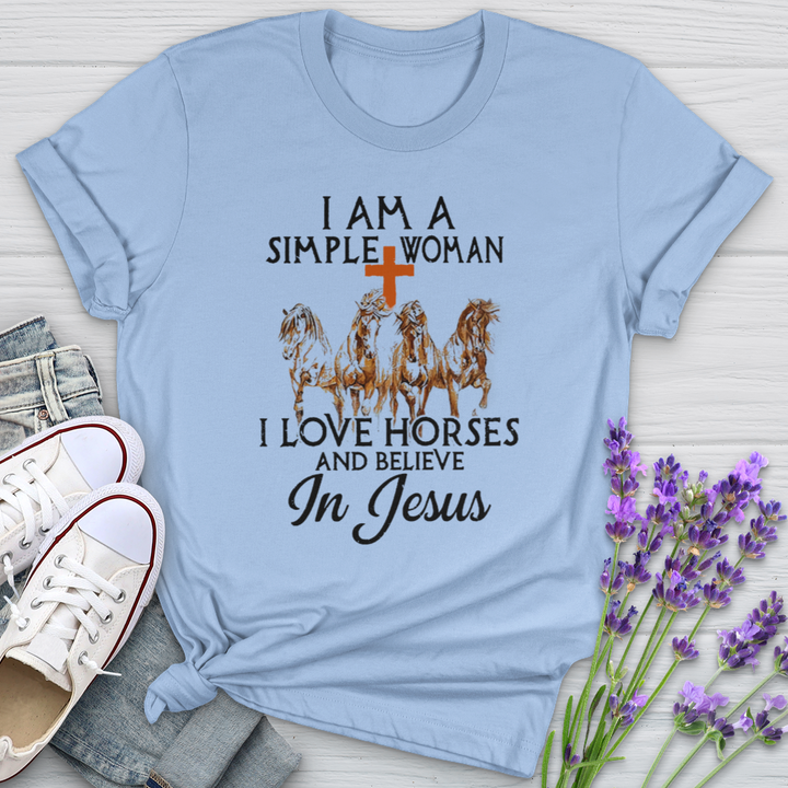 I Love Horses & Believe In Jesus Softstyle Tee