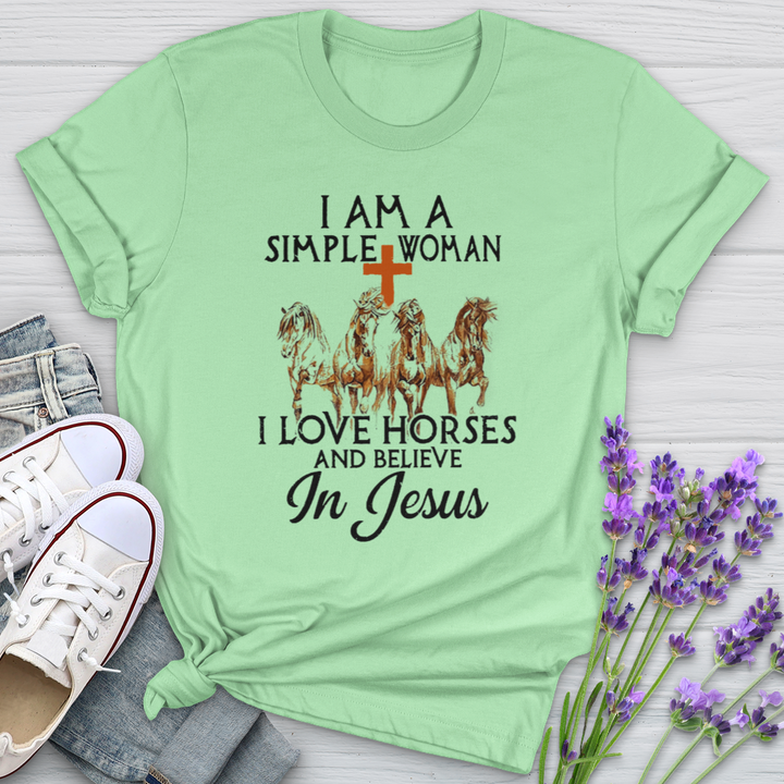 I Love Horses & Believe In Jesus Softstyle Tee