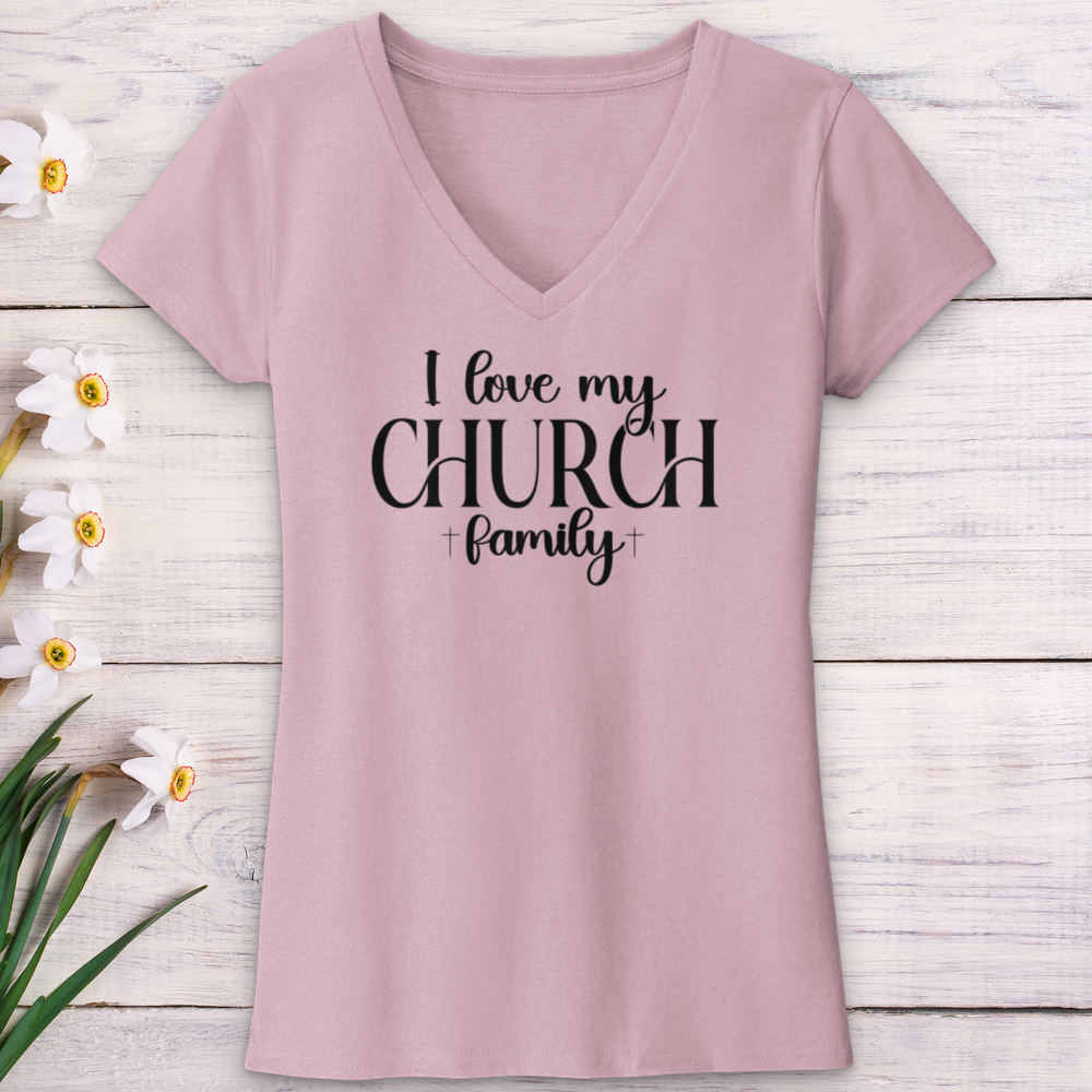 I Love My Church Crew V-Neck Tee