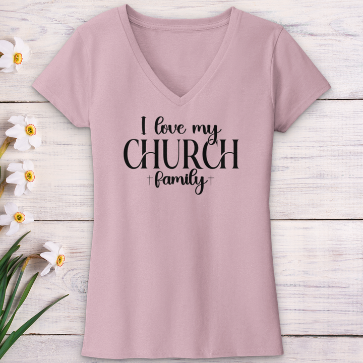 I Love My Church Crew V-Neck Tee