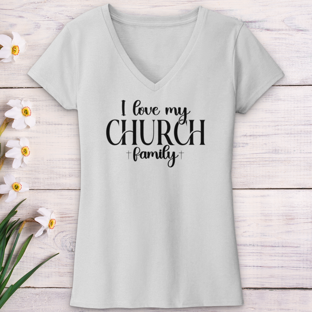 I Love My Church Crew V-Neck Tee