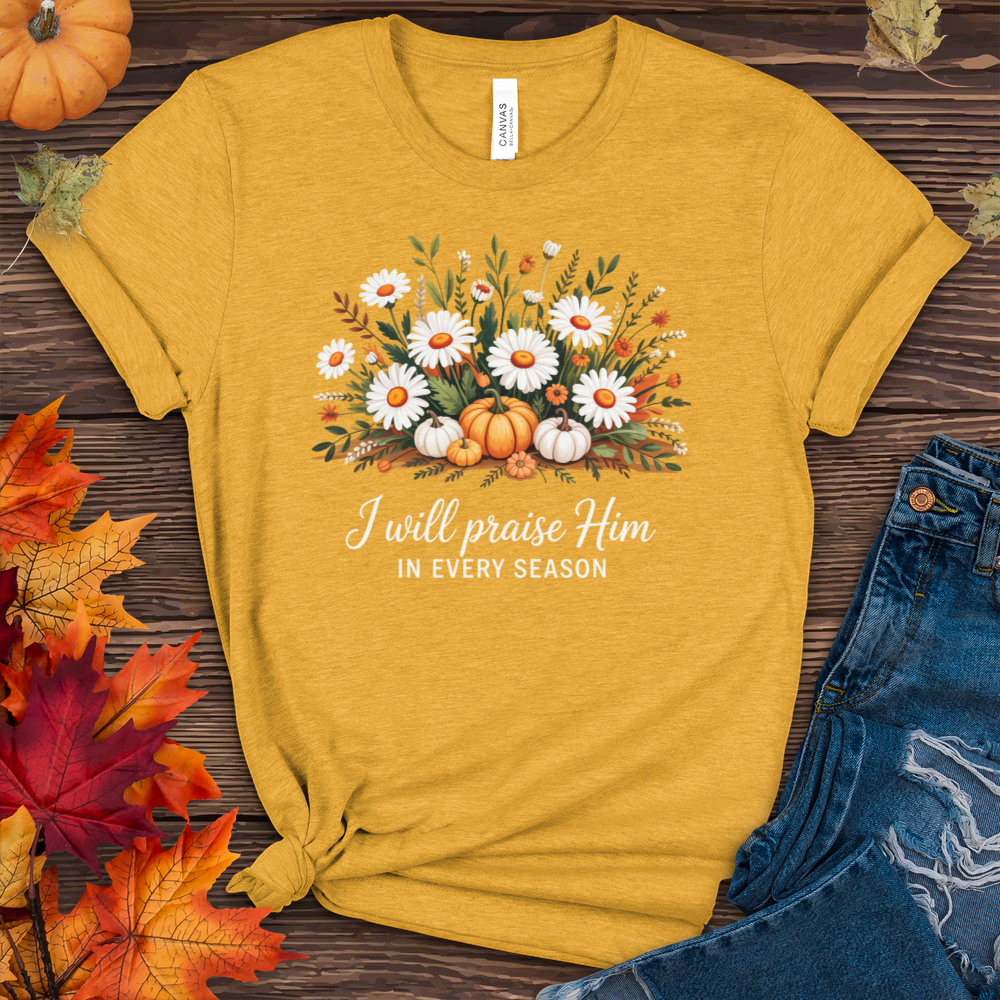 I Will Praise Him Fall Heathered Tee