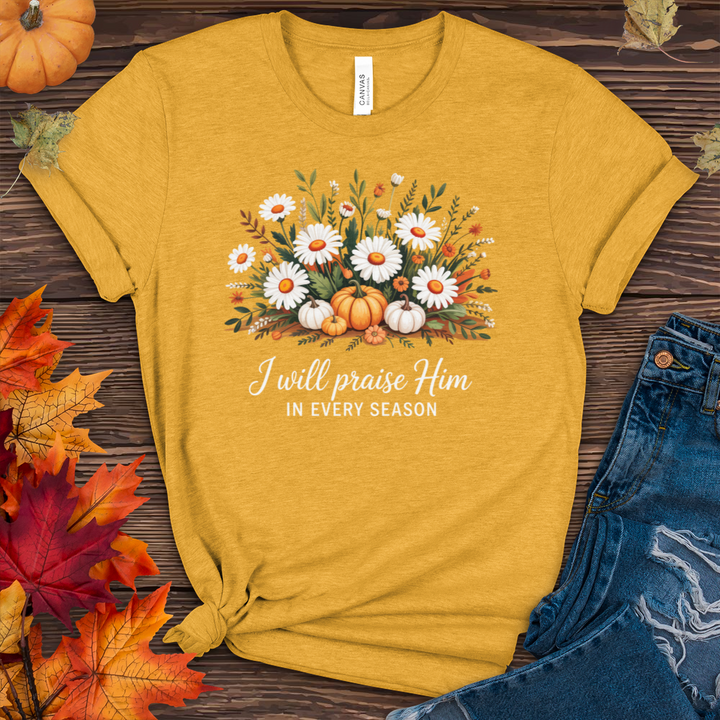 I Will Praise Him Fall Heathered Tee