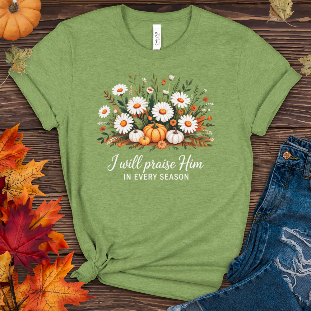 I Will Praise Him Fall Heathered Tee