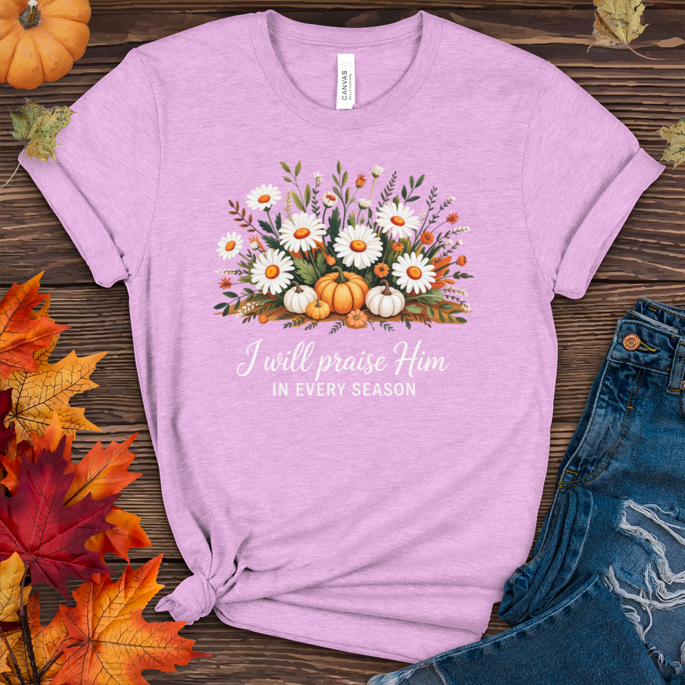 I Will Praise Him Fall Heathered Tee