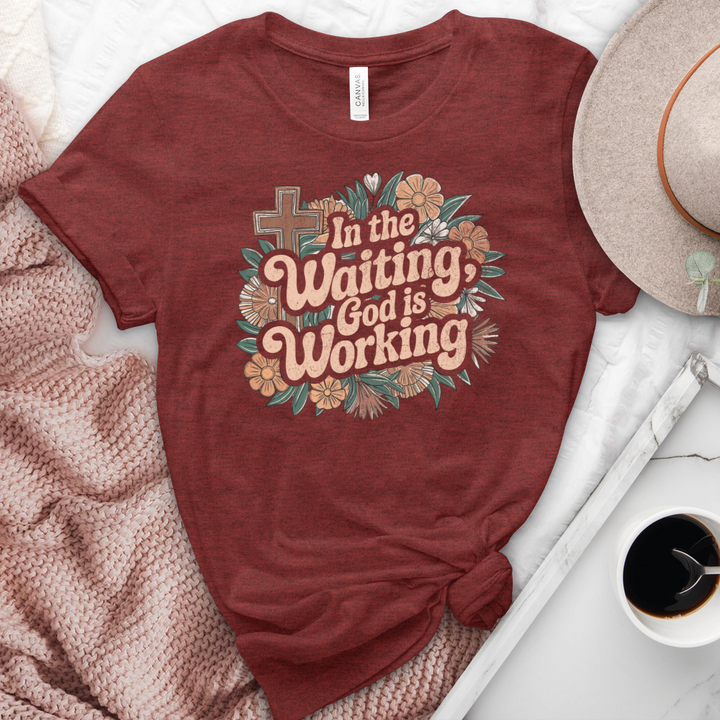 In The Waiting God Is Working Heathered Tee