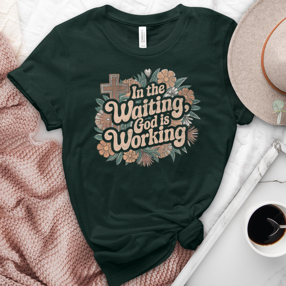 In The Waiting God Is Working Heathered Tee