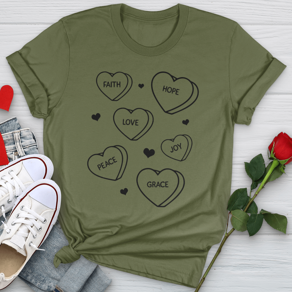 Inspirational Candy Hearts Softstyle Tee