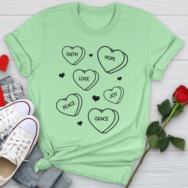 Inspirational Candy Hearts Softstyle Tee