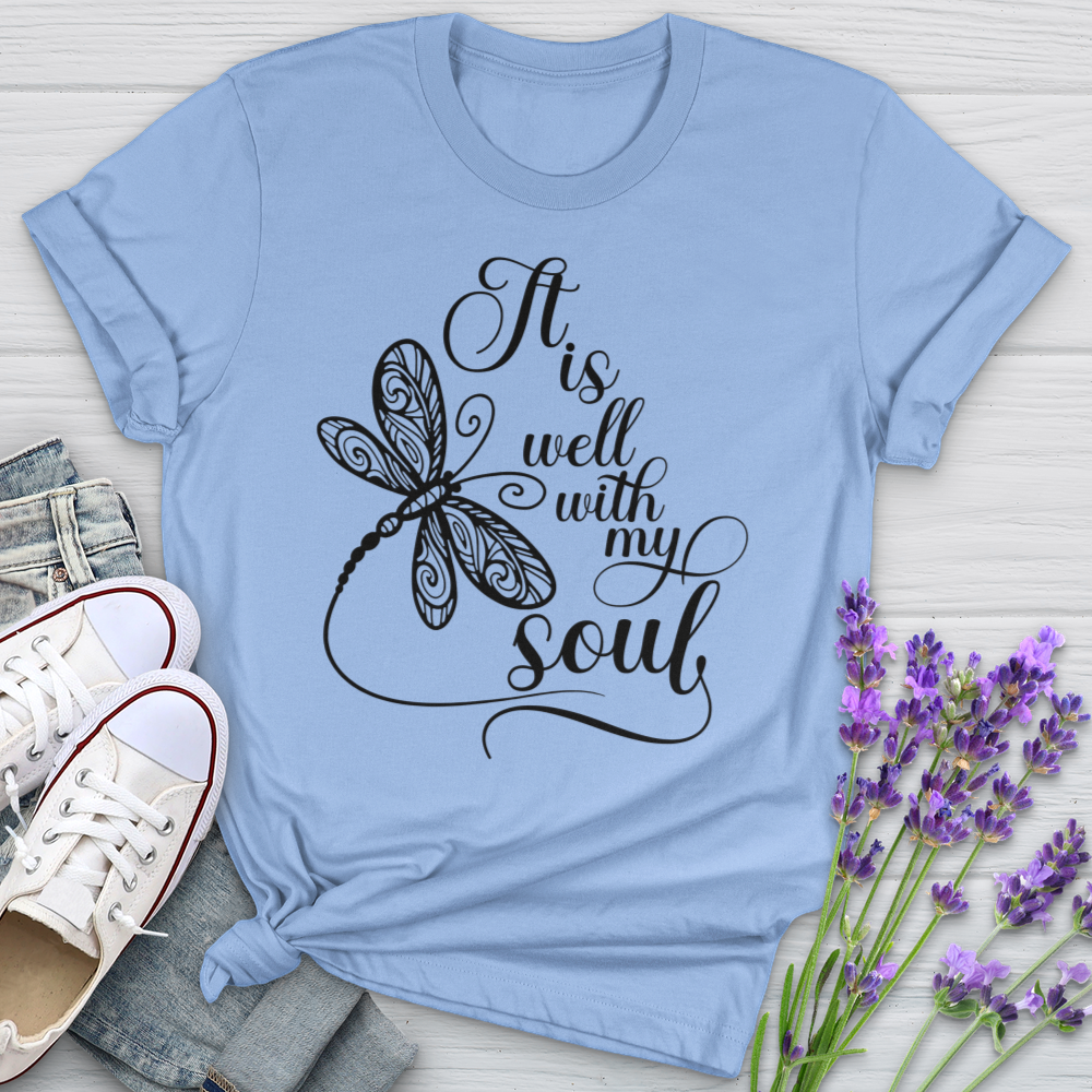 It Is Well Dragonfly Softstyle Tee