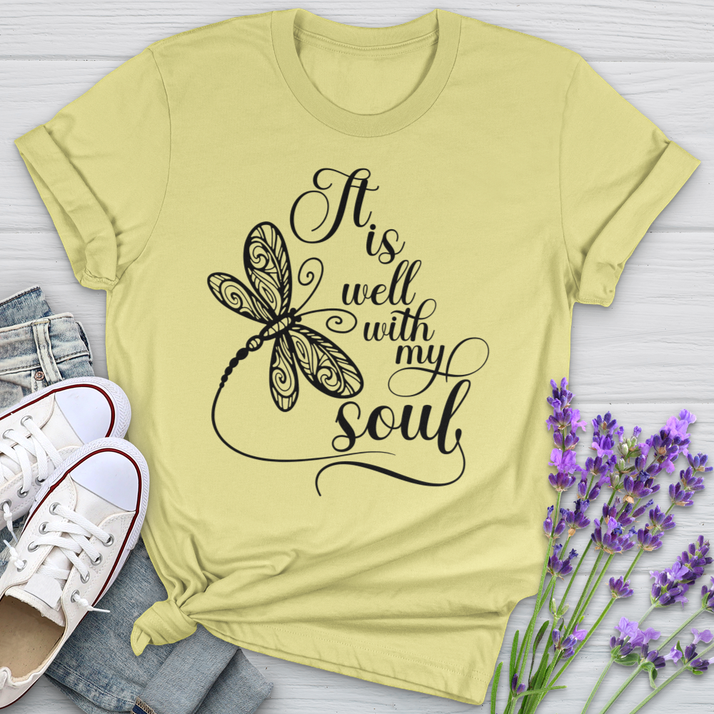 It Is Well Dragonfly Softstyle Tee