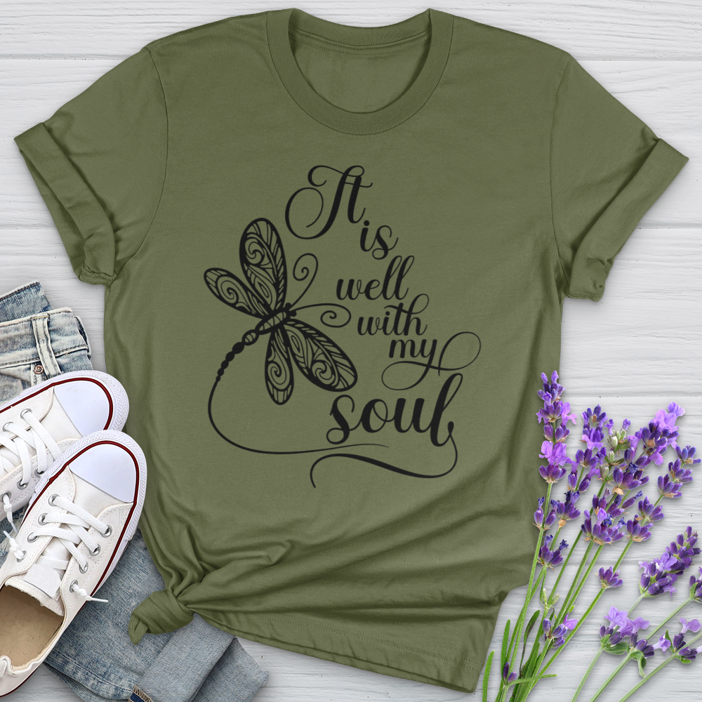 It Is Well Dragonfly Softstyle Tee