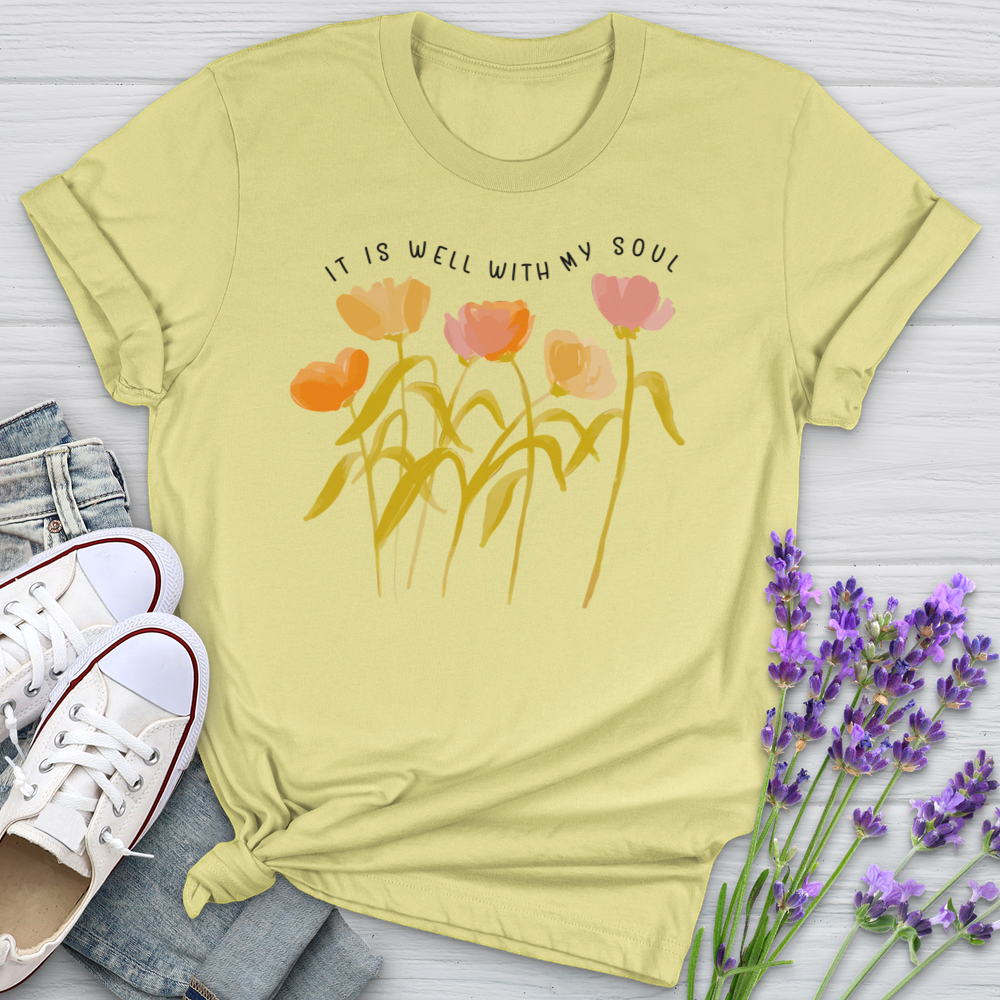 It Is Well Flowers Softstyle Tee