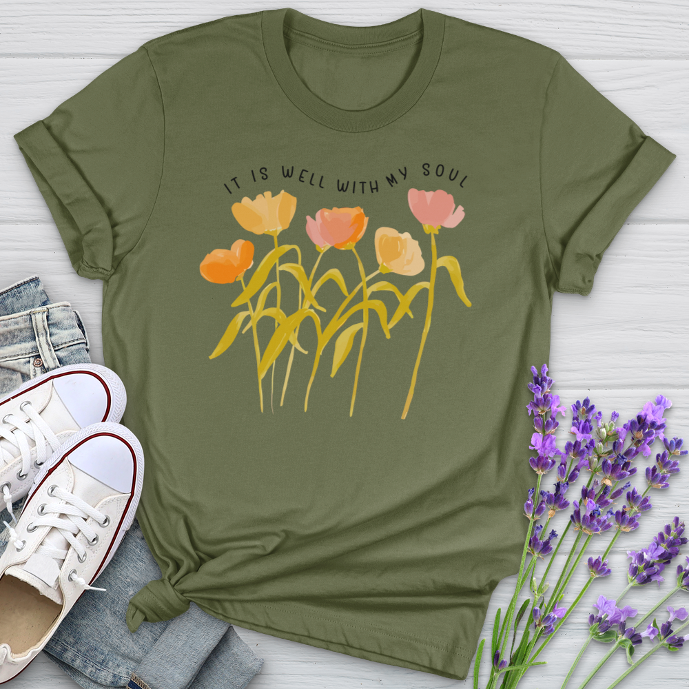 It Is Well Flowers Softstyle Tee