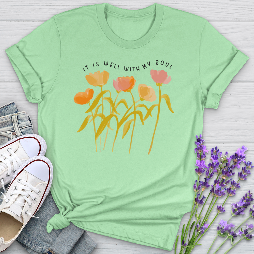 It Is Well Flowers Softstyle Tee