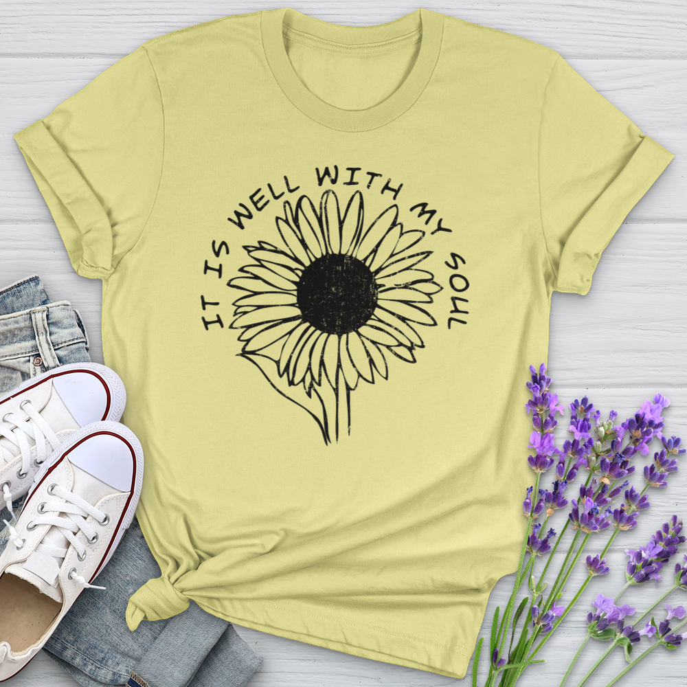 It Is Well Sunflower Softstyle Tee