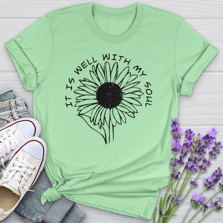 It Is Well Sunflower Softstyle Tee