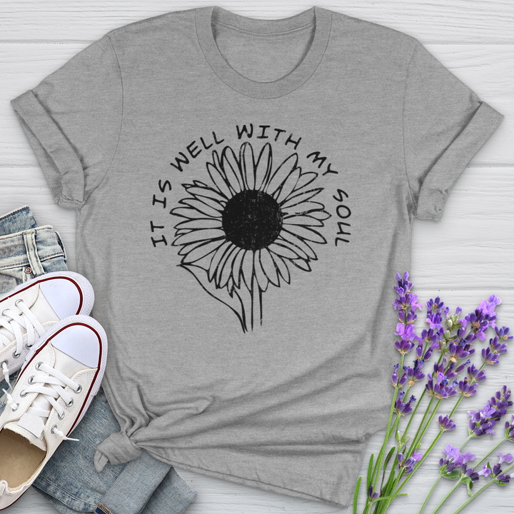 It Is Well Sunflower Softstyle Tee