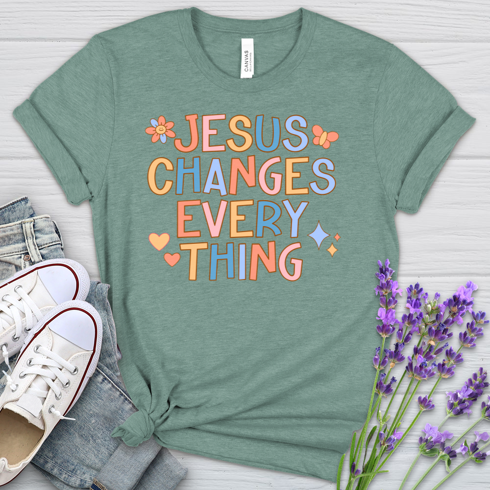 Jesus Changes Everything Heathered Tee