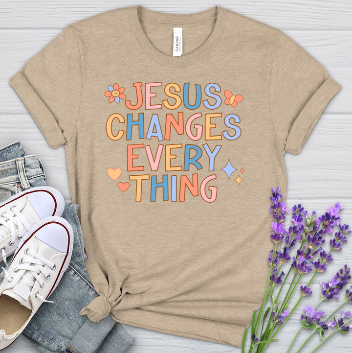 Jesus Changes Everything Heathered Tee