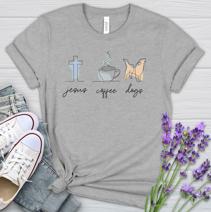 Jesus Coffee Dogs Heathered Tee