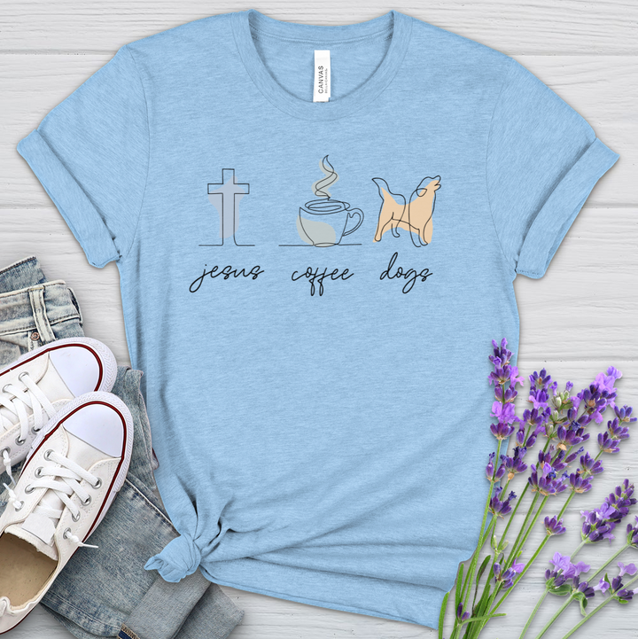 Jesus Coffee Dogs Heathered Tee