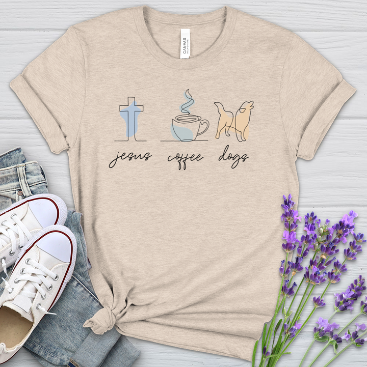 Jesus Coffee Dogs Heathered Tee