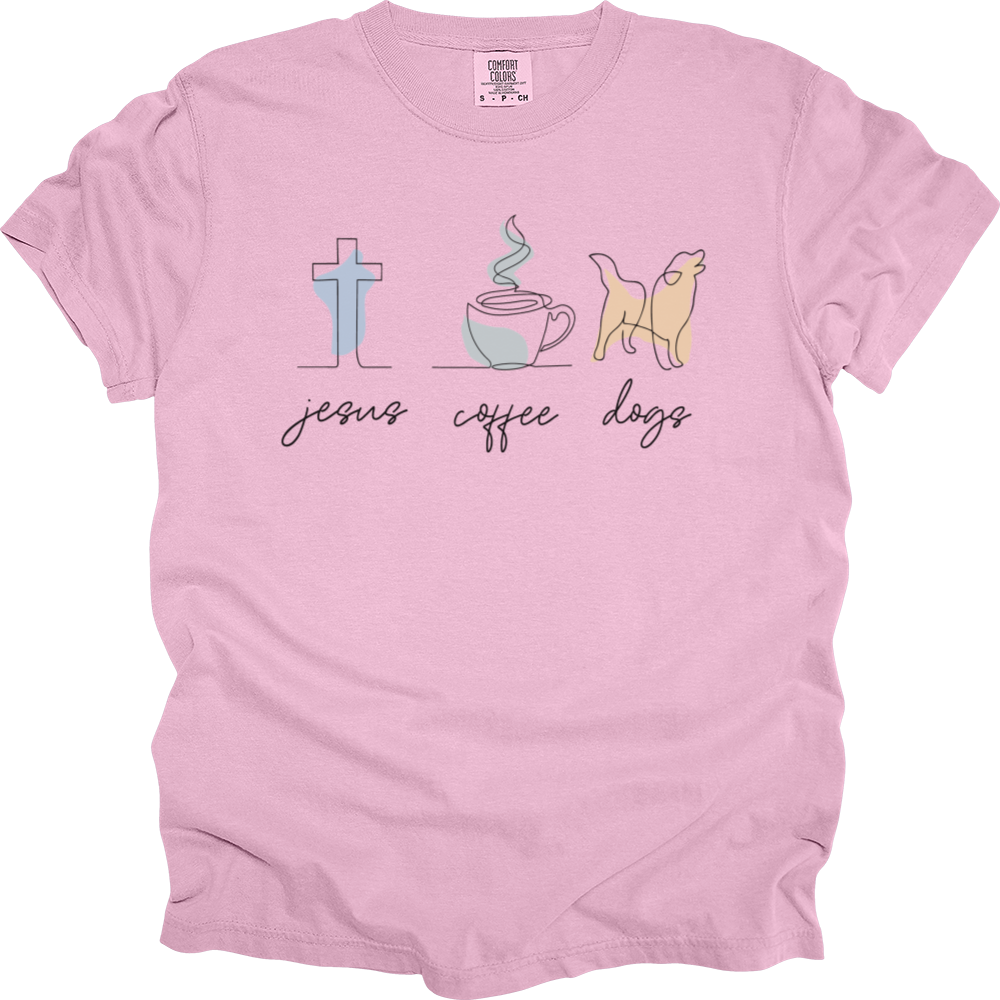 Jesus Coffee Dogs Heavy Cotton Comfort Colors Tee