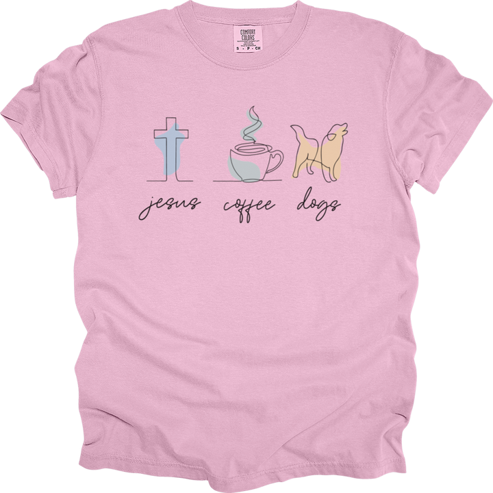 Jesus Coffee Dogs Heavy Cotton Comfort Colors Tee