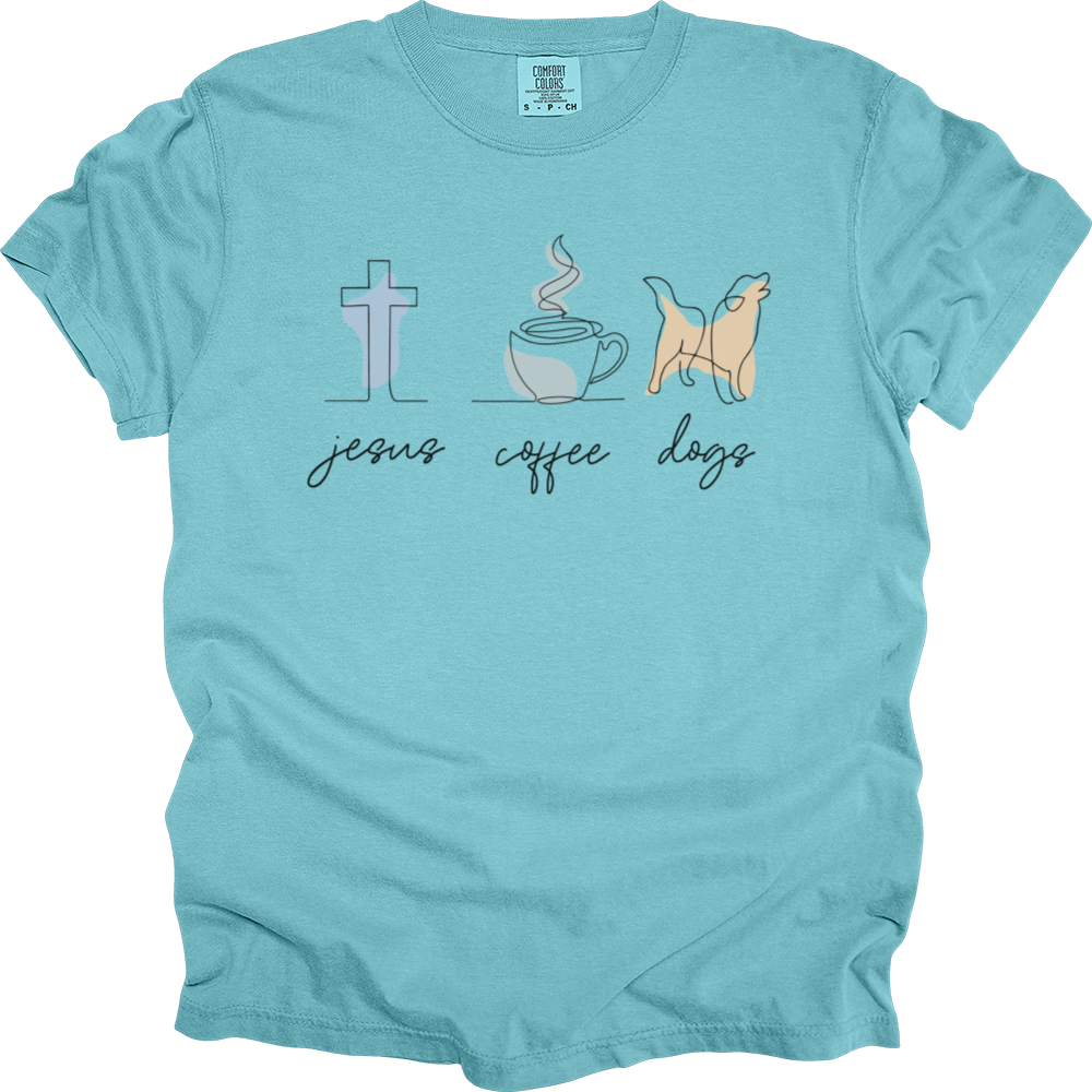 Jesus Coffee Dogs Heavy Cotton Comfort Colors Tee